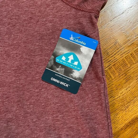 Columbia Long Sleeve Omni-Wick Mens Crew Top Burgandy 2X NWT - Picture 8 of 11